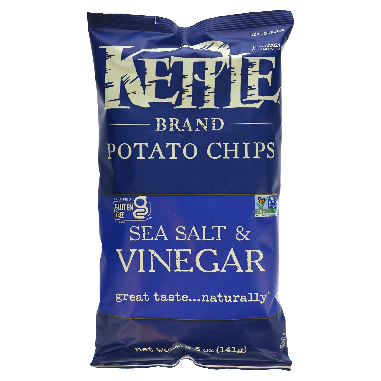 KETTLE Sea Salt & Vinegar Potato Chips 141GM