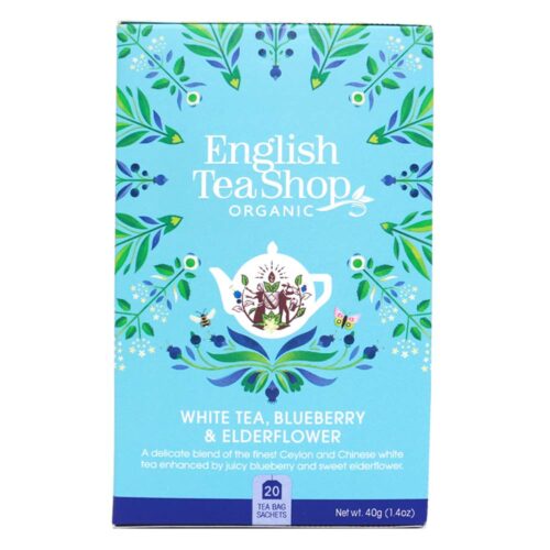 ENGLISH TEA SHOP Organic White Tea, Blueberry & Elderflower Tea 20Tb 40GM