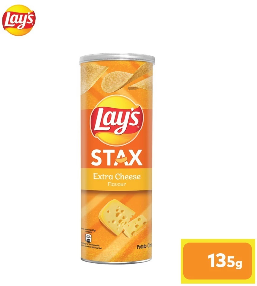 LAY'S Stax Extra Cheese Chips 135GM