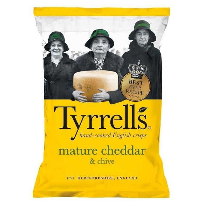 TYRRELLS Mature Cheddar & Chive Chips 40GM