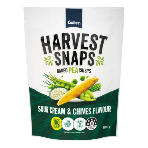 CALBEE Harvest Snaps Sour Cream & Chives Baked Peas 93GM