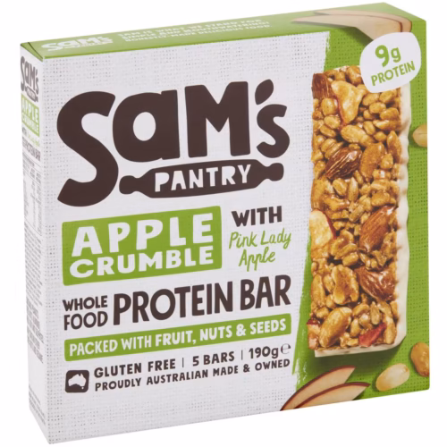 SAM PANTRY Gluten Free Apple Crumble Protein Bar 5S 190GM