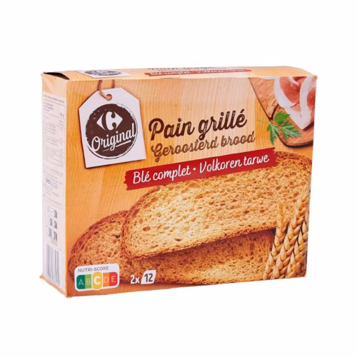 CARREFOUR Whole Wheat Toasts 500GM