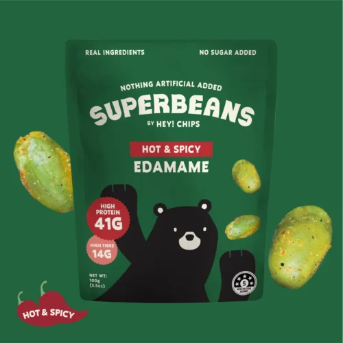 HEY!CHIPS Superbeans Hot & Spicy Edamame 100GM